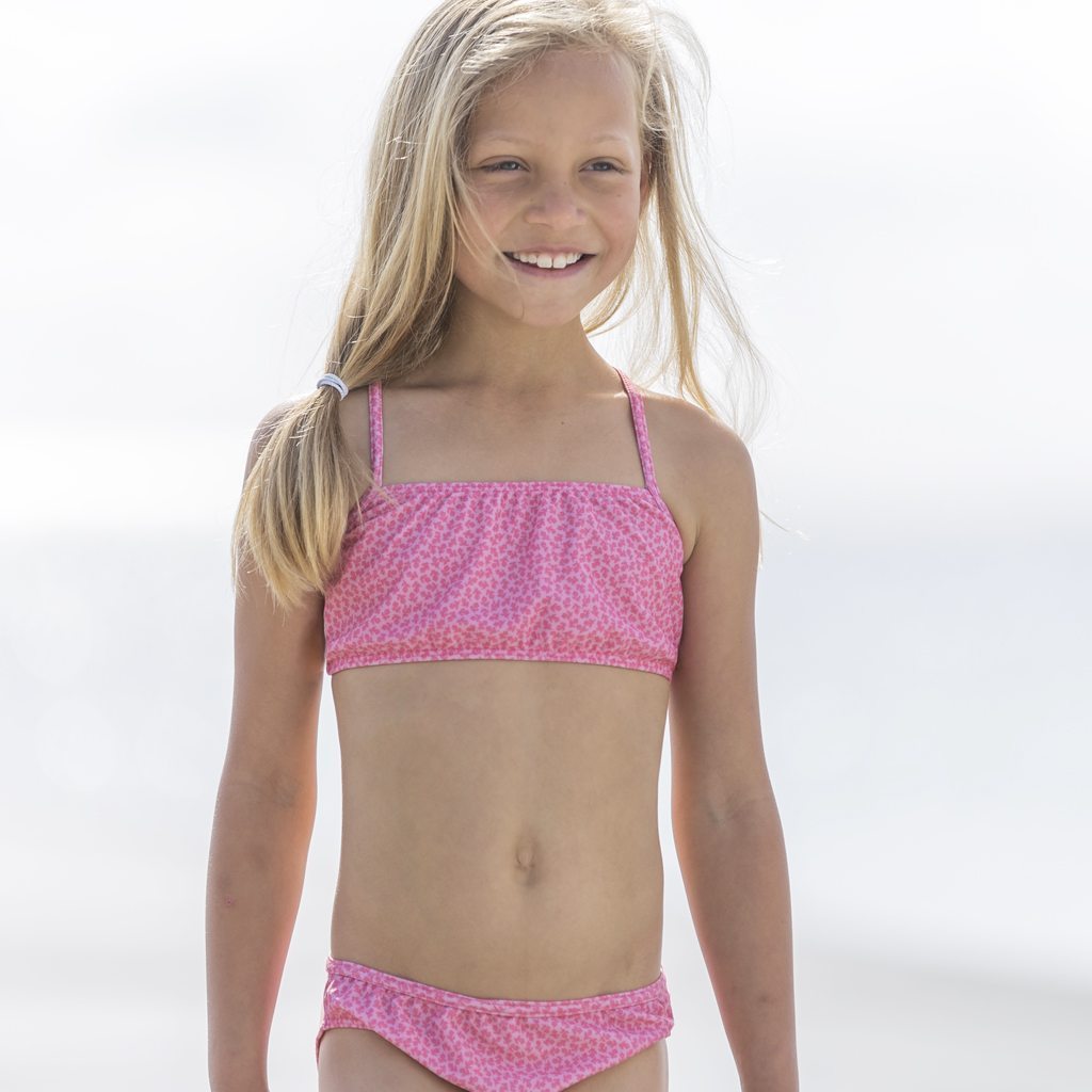 Louise bikini pinkflowers Petit Crabe