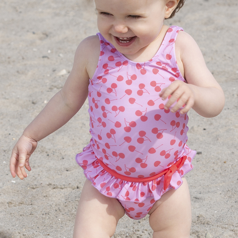 Caroline baby swimsuit - cherries - Petit Crabe