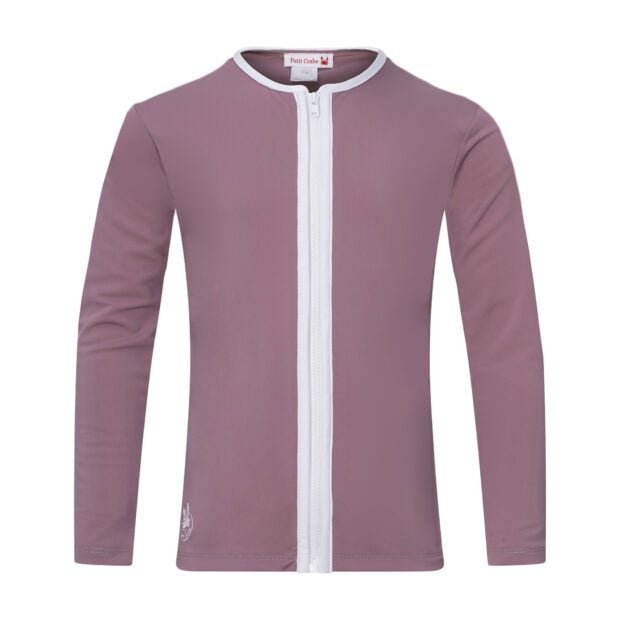 지퍼가 달린 기본 긴팔 수영복 BASIC Zipper shirt - Heather