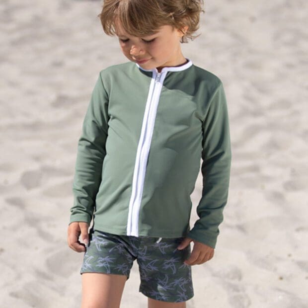 에투알 긴팔 집업 수영 셔츠 Etoile Zipper UV-swim shirt L/S - army