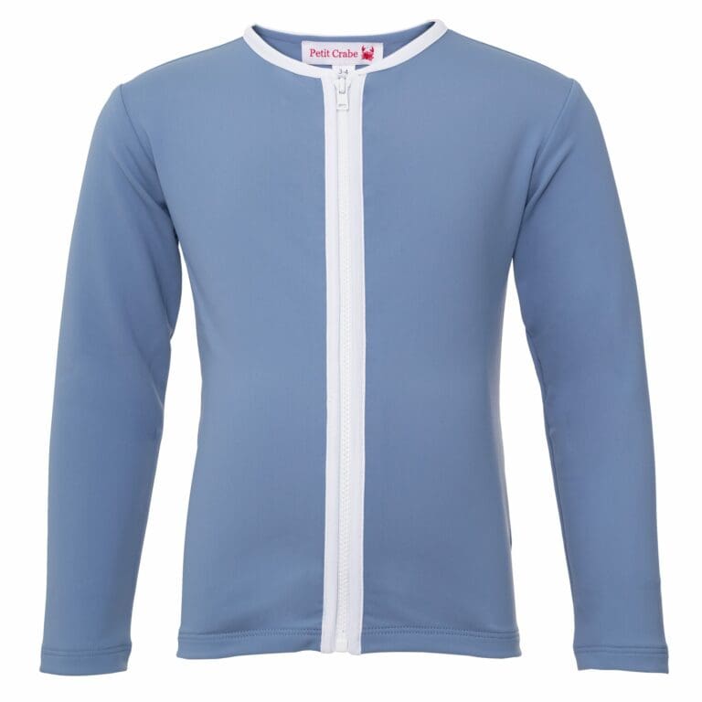 Etoile Zipper UVswim shirt L/S petrol Petit Crabe