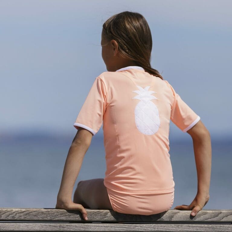 Salo PINEAPPLE Zipper swim shirt S/S peach Petit Crabe