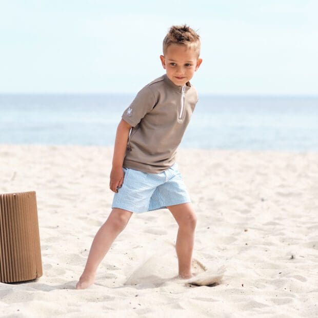 Max Half Zip swim shirt S/S - taupe