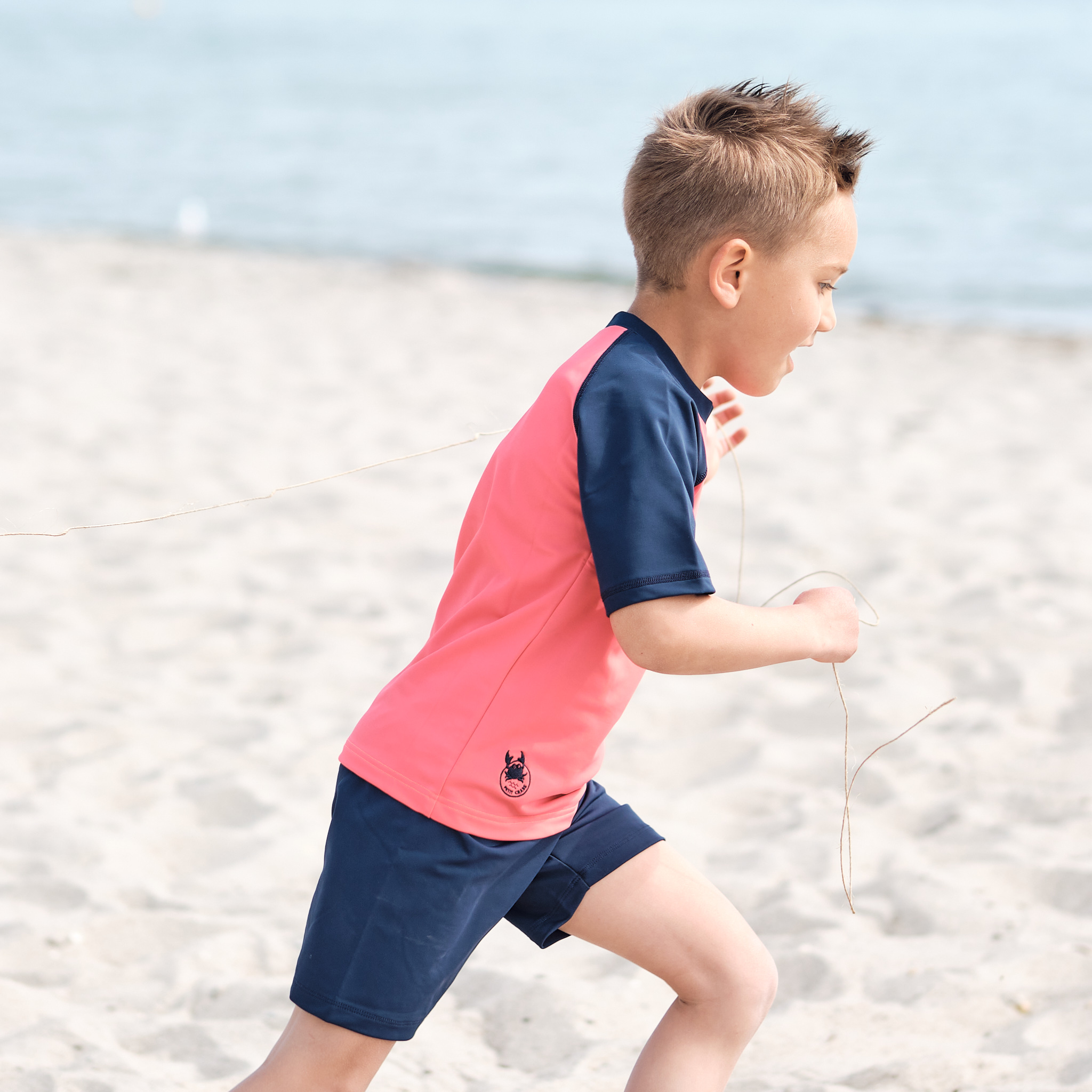Raglan UV Swim Shirt S S Nectarine Petit Crabe raglan-uv-swim-shirt-s-s-nectarine-petit-crabe