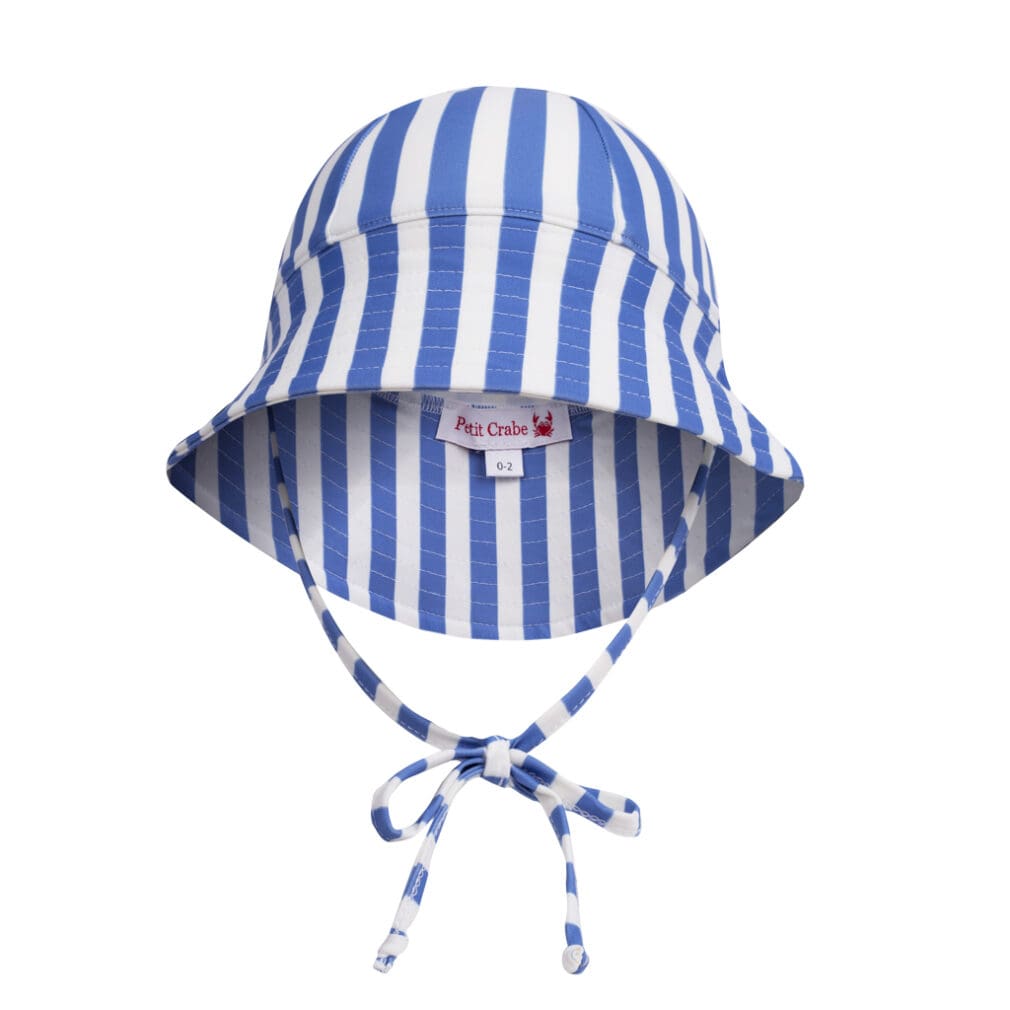Frey Sun hat – vertical stripes - Petit Crabe
