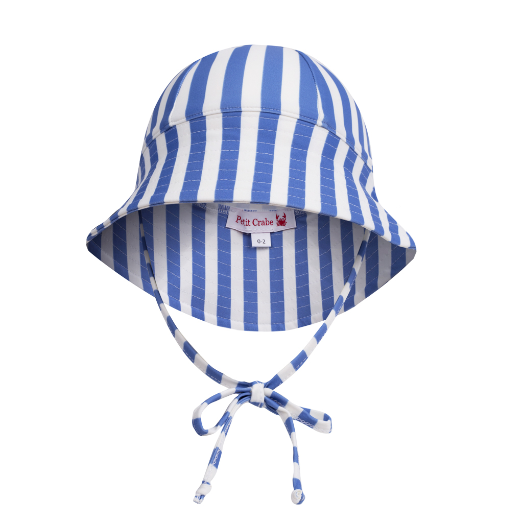 Frey Sun hat – vertical stripes - Petit Crabe
