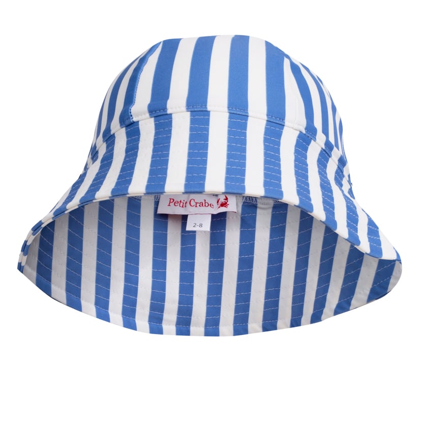 Frey Sun hat – vertical stripes - Petit Crabe