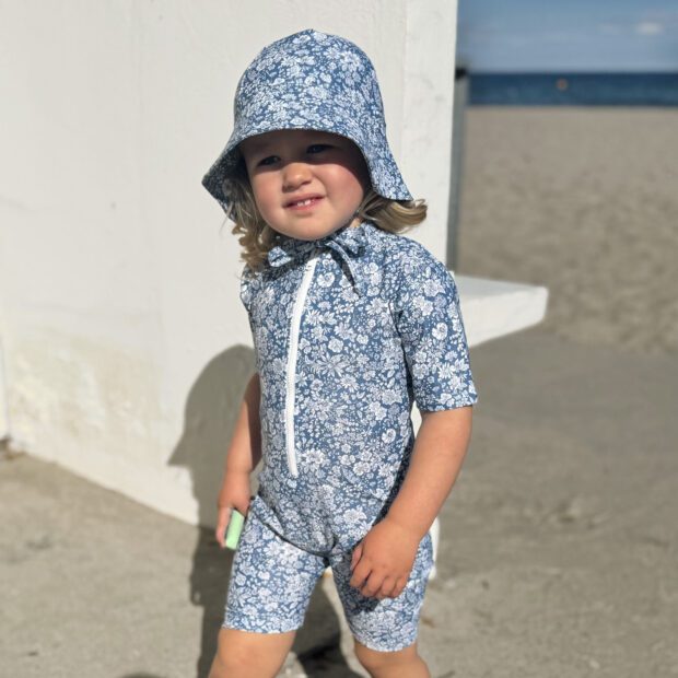 Natsu sunsuit S/S "Evening Sky" Made with Liberty fabric