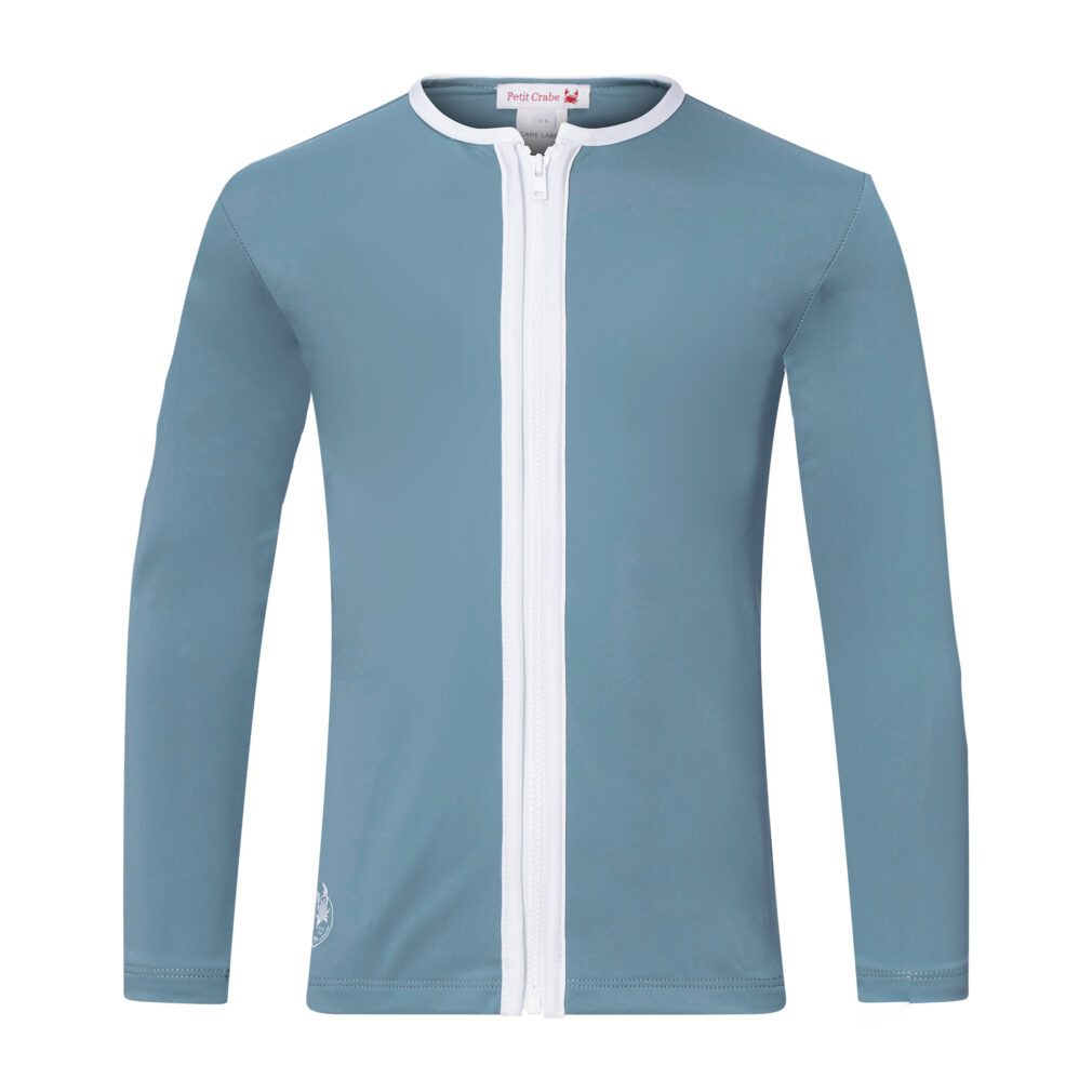 66-STO Basic Zipper UV swim shirt front