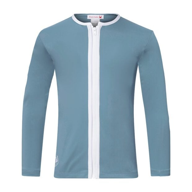 지퍼가 달린 기본 긴팔 수영복 BASIC Zipper shirt - stone