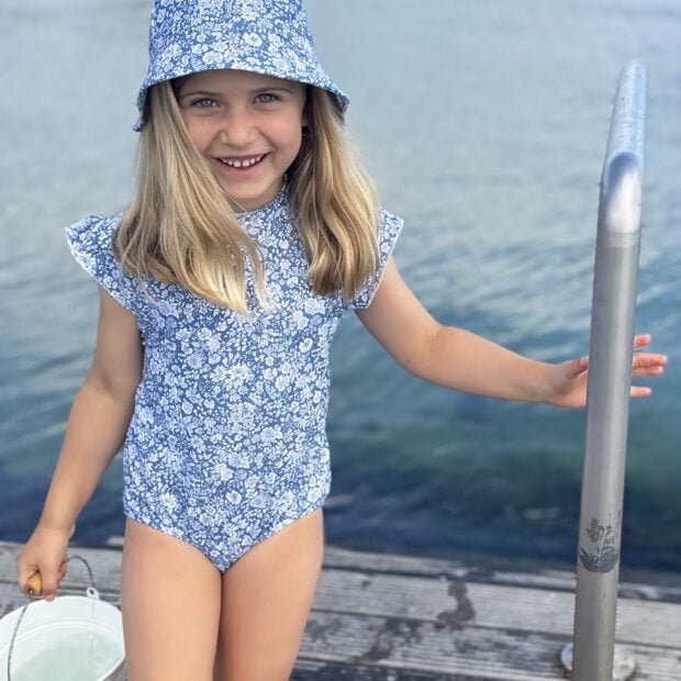 Beaa Badedragt S/S – “Evening Sky” Made with Liberty fabric