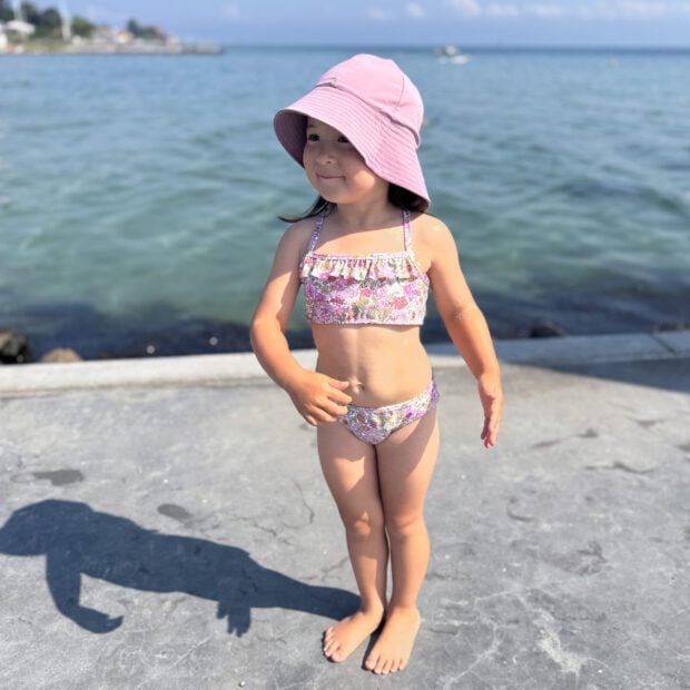 Louisa bikini with ruffle – “Margaret Annie” Made with Liberty fabric