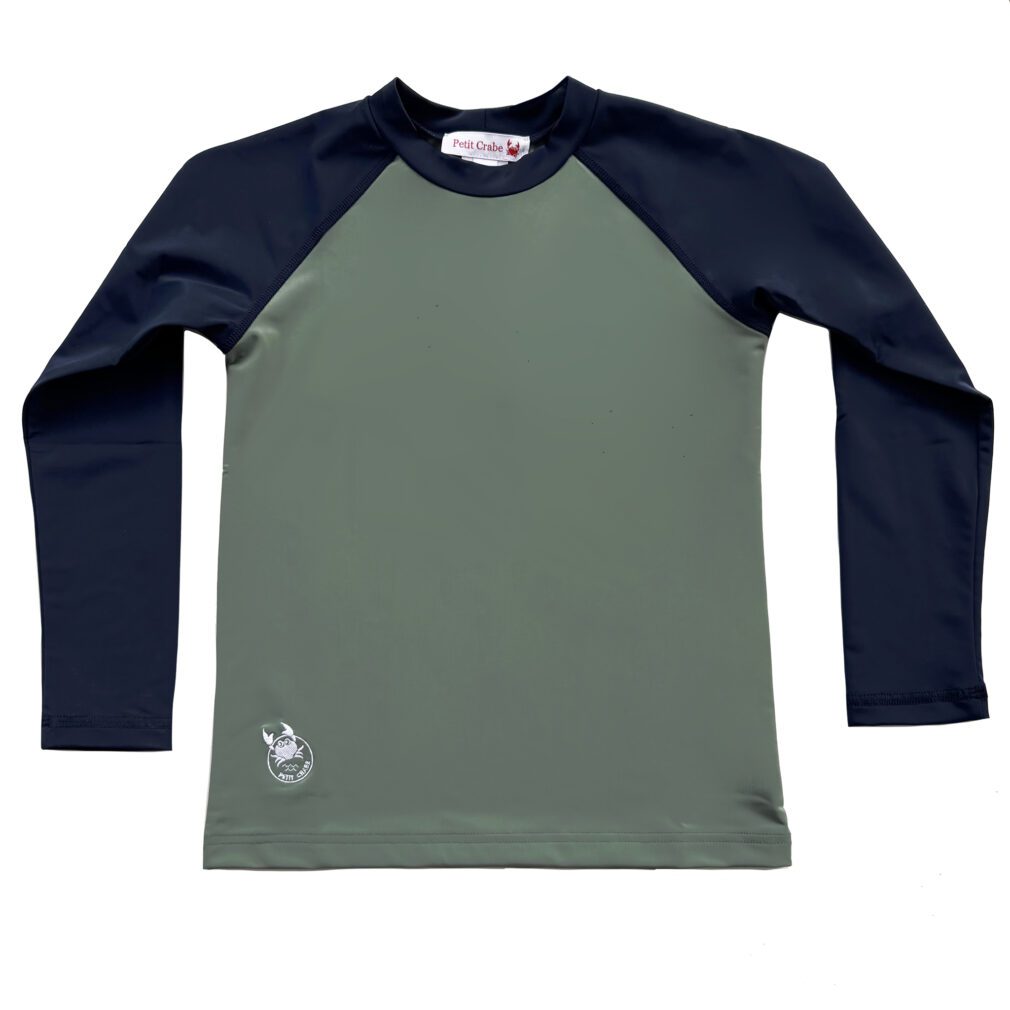 77-AR:BL Raglan UV swimshirt front